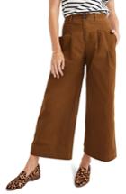 Women's Madewell Pleated Wide Leg Pants - Green