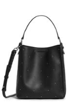 Allsaints Small Kathi Studded North/south Leather Tote - Black