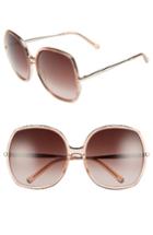 Women's Chloe 62mm Oversized Gradient Lens Square Sunglasses - Peach