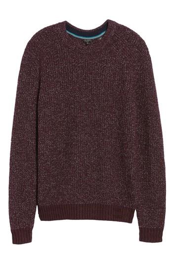 Men's Ted Baker London Textured Raglan Sweater (l) - Red
