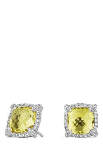 Women's David Yurman 'chatelaine' Pave Bezel Stud Earrings With Diamonds