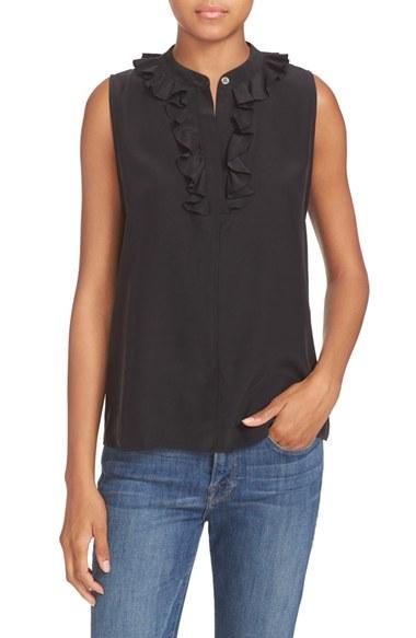 Women's Frame Ruffle Silk Blouse