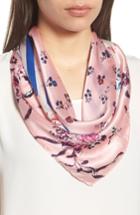 Women's Halogen Print Silk Scarf, Size - Pink
