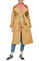Women's Topshop Batwing Trench Coat Us (fits Like 6-8) - Brown