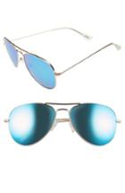 Women's Diff Cruz 57mm Metal Aviator Sunglasses - Gold/ Blue