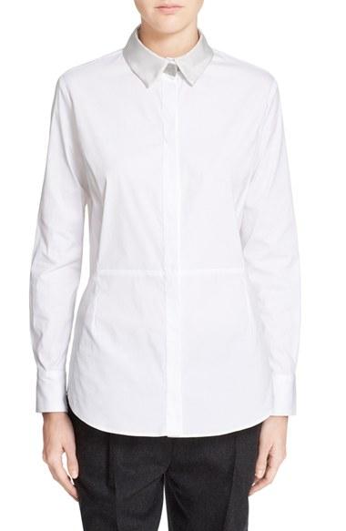Women's Fabiana Flilippi Mollini Trim Stretch Poplin Shirt