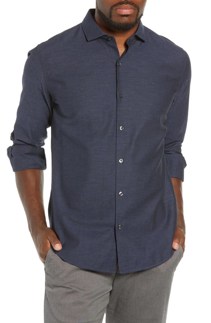 Men's Bonobos Unbutton Down Slim Fit Sport Shirt, Size L - Blue