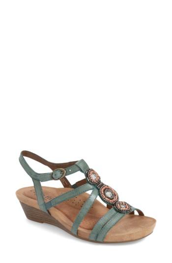 Women's Rockport Cobb Hill 'hannah' Leather Sandal .5 M - Blue/green