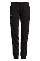 Women's Kappa Logo Slim Fleece Pants - Black