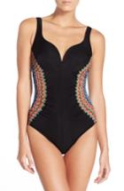 Women's Miraclesuit 'zip Line Temptress' One-piece Swimsuit - Black