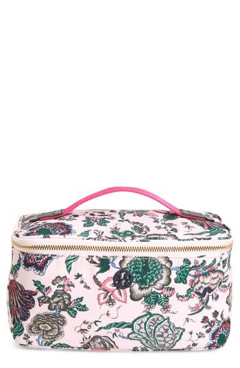 Tory Burch Nylon Cosmetics Case, Size - Pink Happy Times