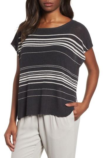 Women's Eileen Fisher Organic Linen Blend Poncho Sweater - Grey