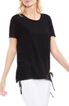 Women's Vince Camuto Side Lace-up Cotton Slub Top, Size - Black