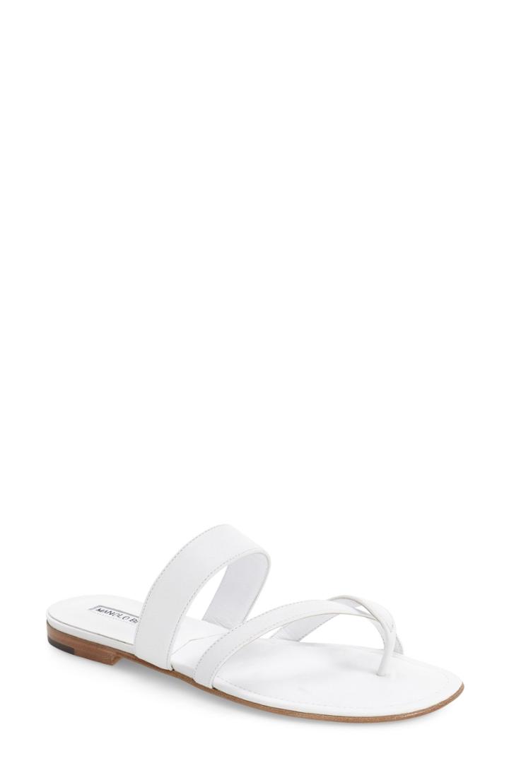 Women's Manolo Blahnik Slide Sandal .5us / 35.5eu - White