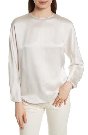 Women's Vince Split Back Silk Blouse - Ivory