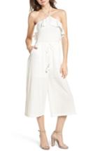 Women's Lost + Wander Coco Smocked Ruffle Off The Shoulder Jumpsuit - White