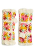 Women's Nirvanna Designs Flower Crochet Hand Warmers, Size - Pink