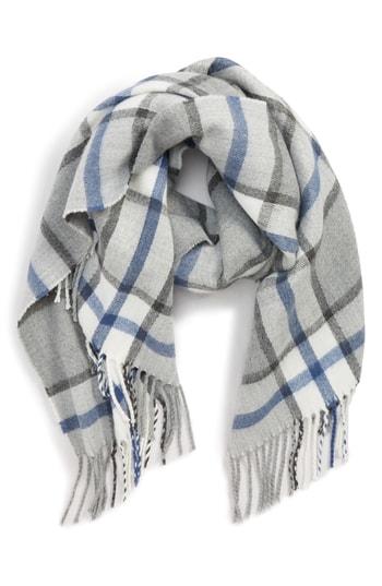Women's Sole Society Windowpane Plaid Scarf, Size - Grey