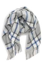 Women's Sole Society Windowpane Plaid Scarf, Size - Grey
