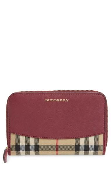 Women's Burberry 'marston - Horseferry Check' Zip Around Wallet -