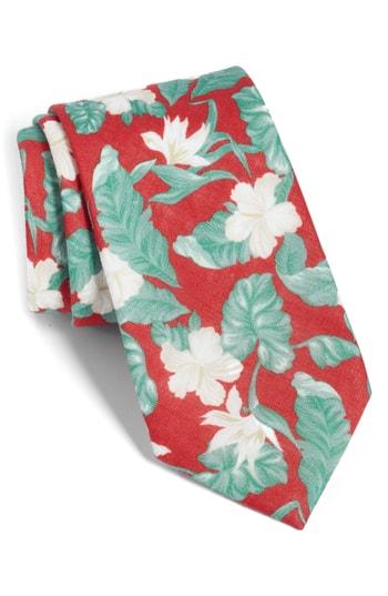 Men's The Tie Bar Floral Linen Tie, Size - Red