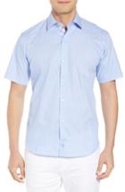 Men's Tailorbyrd Acton Regular Fit Geo Print Sport Shirt - Blue