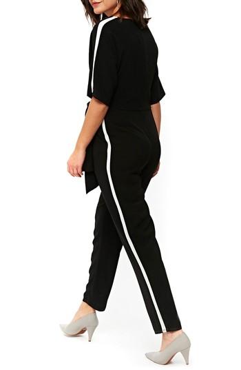 Women's Wallis Athleisure Deep-v Jumpsuit Us / 8 Uk - Black