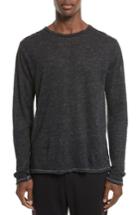 Men's Rag & Bone Owen Linen Long Sleeve T-shirt, Size - Black