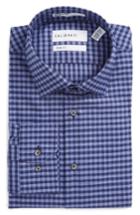 Men's Calibrate Trim Fit Non-iron Check Dress Shirt - 32/33 - Blue