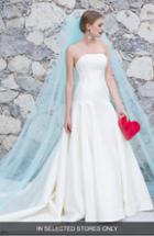 Women's Watters Laska Strapless Silk Mikado Ballgown, Size - Ivory