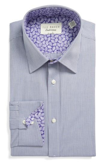 Men's Ted Baker London Endurance Trim Fit Dress Shirt 32/33 - Purple