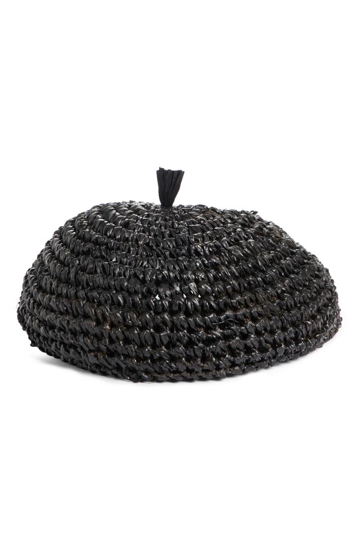 Women's Gigi Burris Millinery Coco Straw Crochet Beret - Black