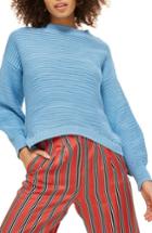 Women's Topshop Balloon Links Sweater Us (fits Like 0) - Blue