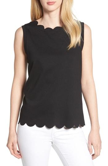 Women's Everleigh Scallop Edge Sleeveless Top - Black
