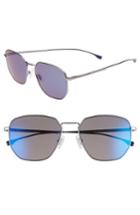 Men's Boss Special Fit 58mm Polarized Titanium Aviator Sunglasses - Grey/ Blue