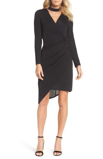 Women's Julia Jordan Choker Neck Asymmetric Dress - Black