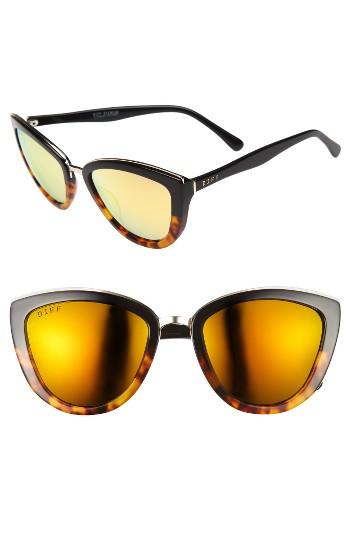 Women's Diff Rose 56mm Cat Eye Sunglasses - White/ Red