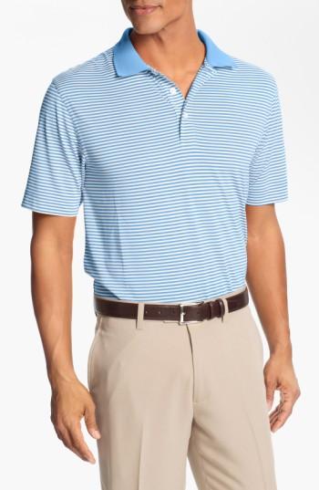 Men's Cutter & Buck Trevor Stripe Drytec Polo - Blue