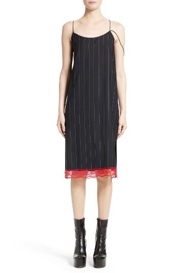 Women's Eric Schlosberg Wool Pinstripe Slipdress