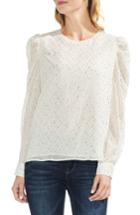 Women's Vince Camuto Puff Shoulder Foiled Blouse, Size - White