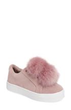 Women's Sam Edelman 'leya' Faux Fur Laceless Sneaker M - Pink