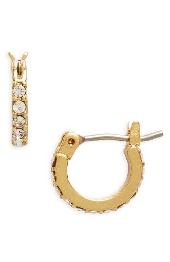 Women's Madewell Delicate Pave Crystal Hoop Earrings