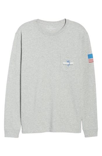 Men's Vineyard Vines Marlin 98 Long Sleeve Pocket T-shirt, Size - Grey