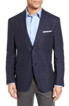 Men's Jkt New York Trim Fit Plaid Linen & Cotton Sport Coat