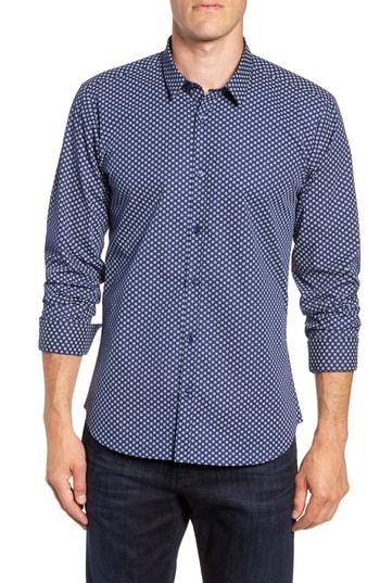 Men's Jared Lang Medallion Print Sport Shirt - Blue