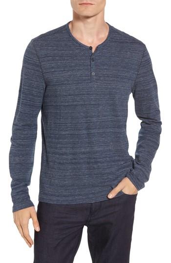 Men's John Varvatos Star Usa Vertical Pickstitch Henley, Size - Blue