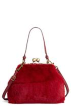 Leith Faux Fur Oversize Coin Bag - Red