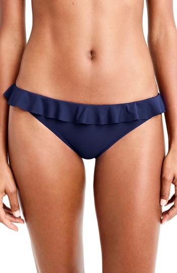Women's J.crew Ruffle Bikini Bottom - Blue