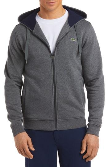 Men's Lacoste Fleece Zip Hoodie (xl) - Grey