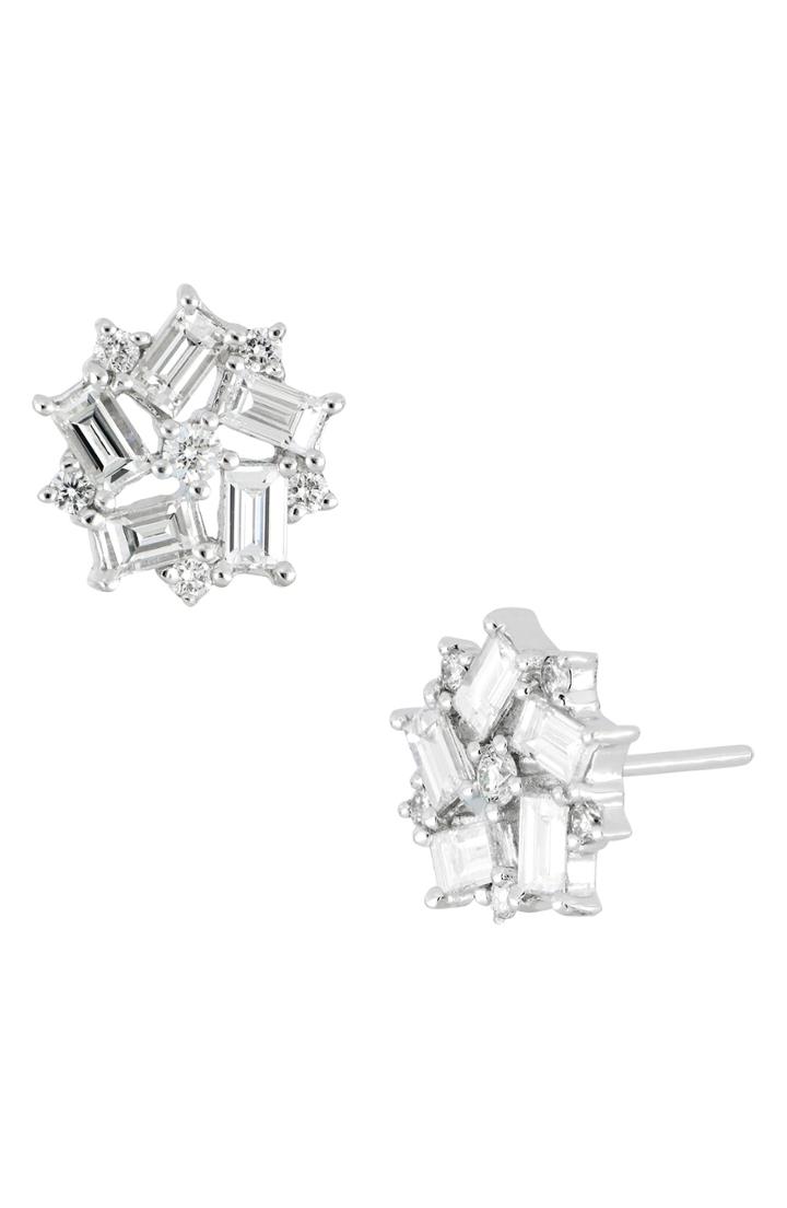 Women's Bony Levy Diamond Baguette Flower Stud Earrings (trunk Show Exclusive)